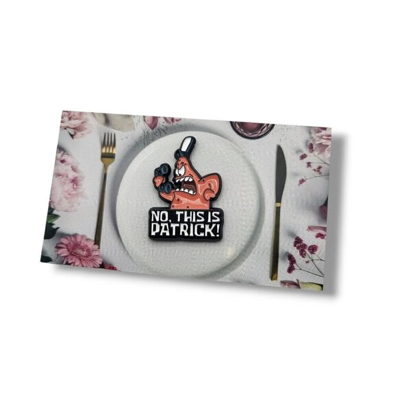 Spongebob SquarePants Patrick Star "No, this is Patrick!" Brooch/Pin - Picture 3 of 7